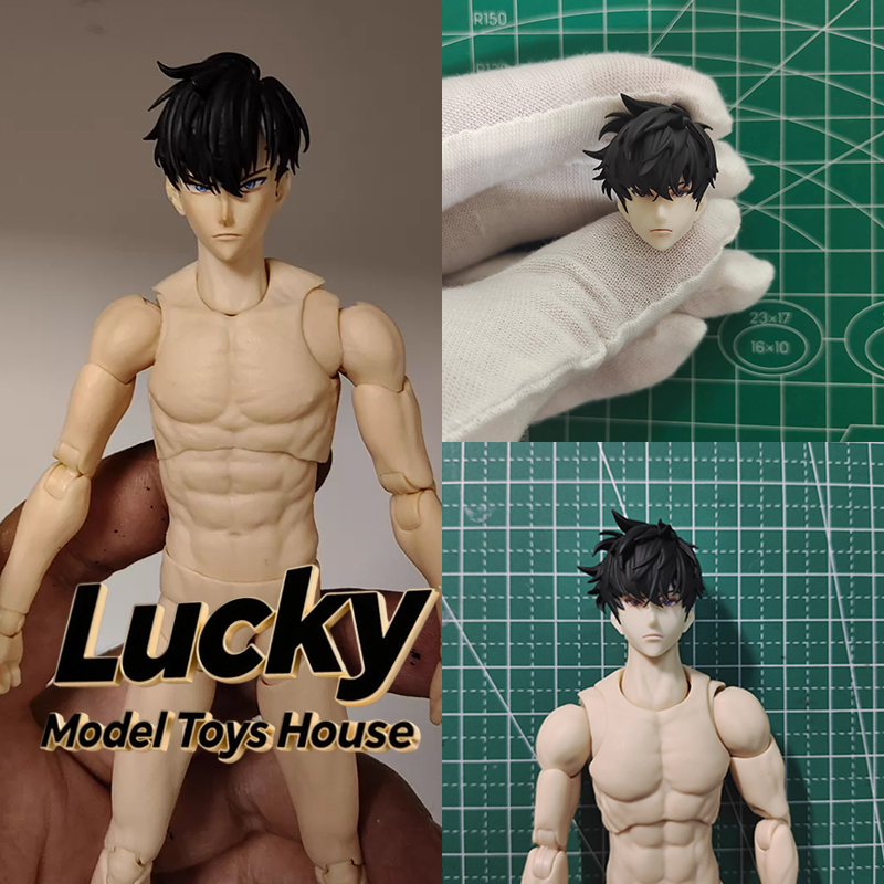 Anime Merchandise Solo Leveling - Figurine homme Sung Jinwoo 1/12, tête