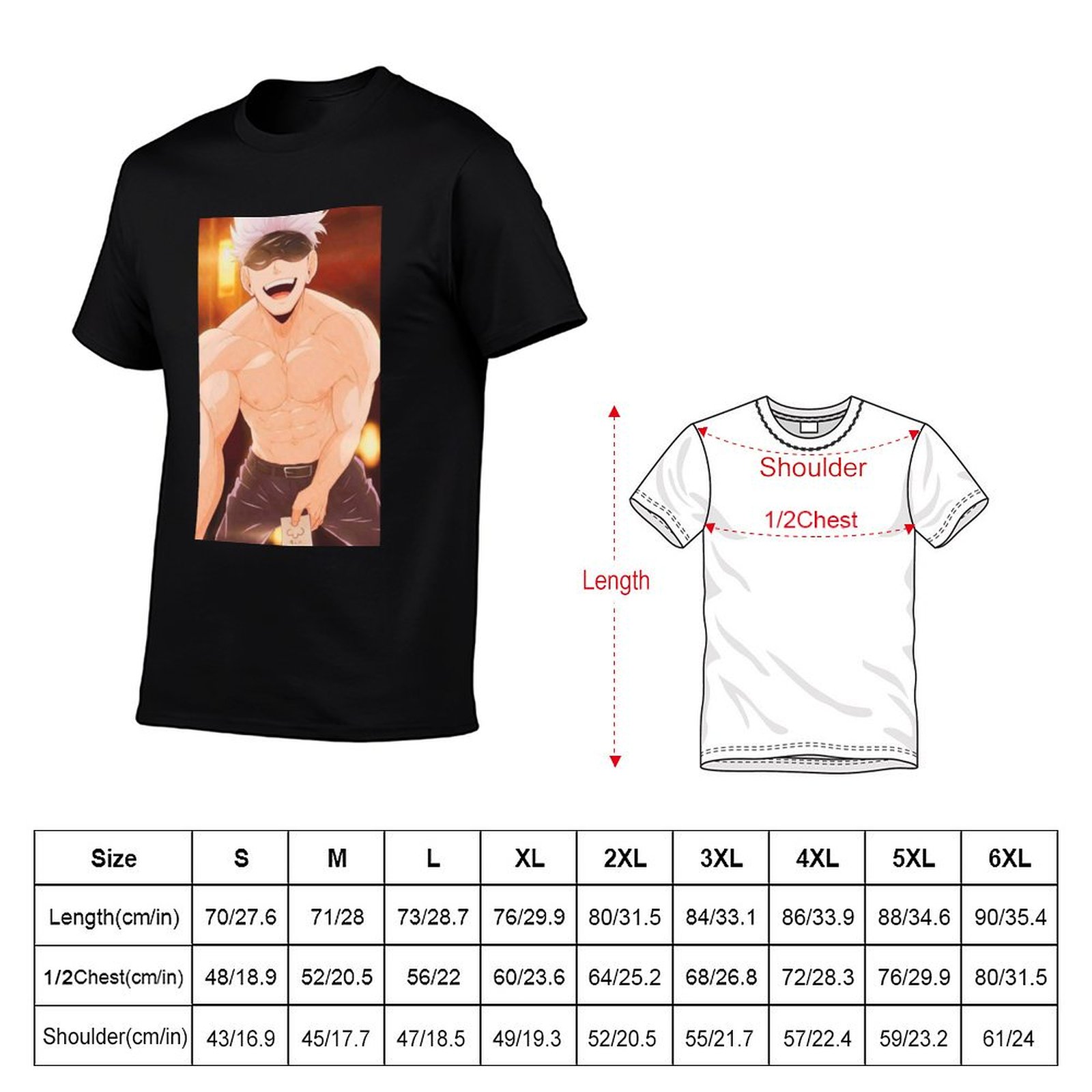 T-shirt Gojo Satoru Merchandis - Anime Merchandise For Men avis et prix